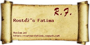 Rostás Fatima névjegykártya
